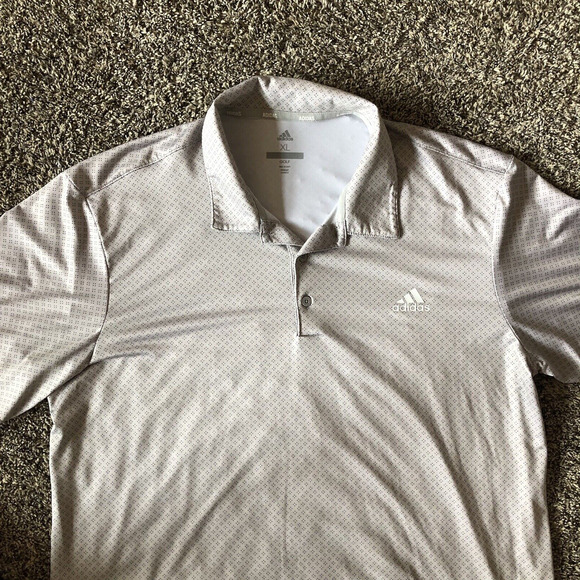 Adidas Men's Ultimate UPF50 DOT Print Golf Polo Silver XL‎ - Picture 4 of 5